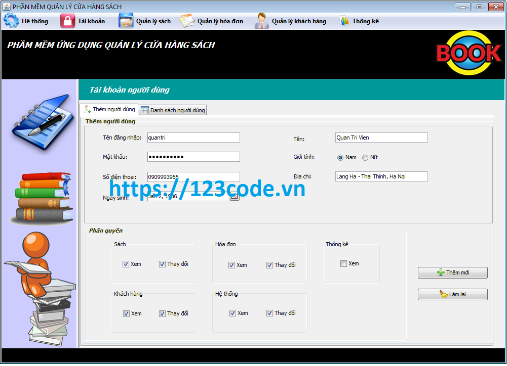 Tải source code quản lý cửa hàng bán sách java full báo cáo