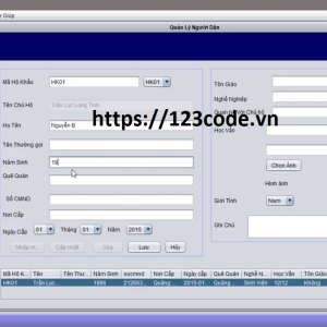 Tải source code quản lý nhân khẩu java với nhiều tính năng hay