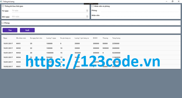 Tải source code quản lý nhân sự c# full database và báo cáo
