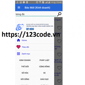 Source code app đọc báo java có báo cáo kèm theo