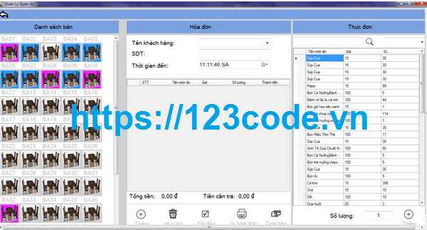 Tải source code đề tài quản lý quán ăn c# full báo cáo