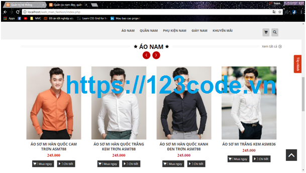 Báo cáo và code website bán hàng quần áo php thuần 