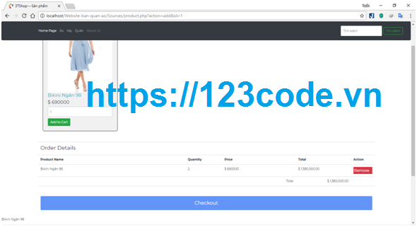 Code và báo cáo website bán quần áo php 