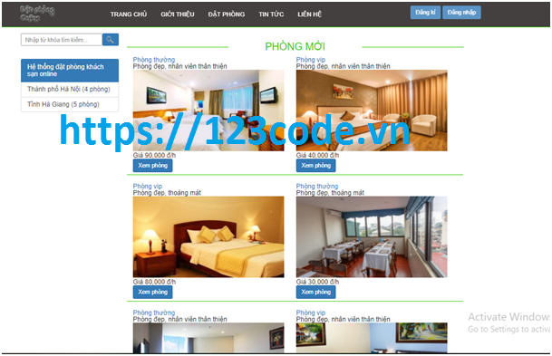 Báo cáo kèm source code website quản lý khách sạn và đặt phòng trực tuyến ASP.NET
