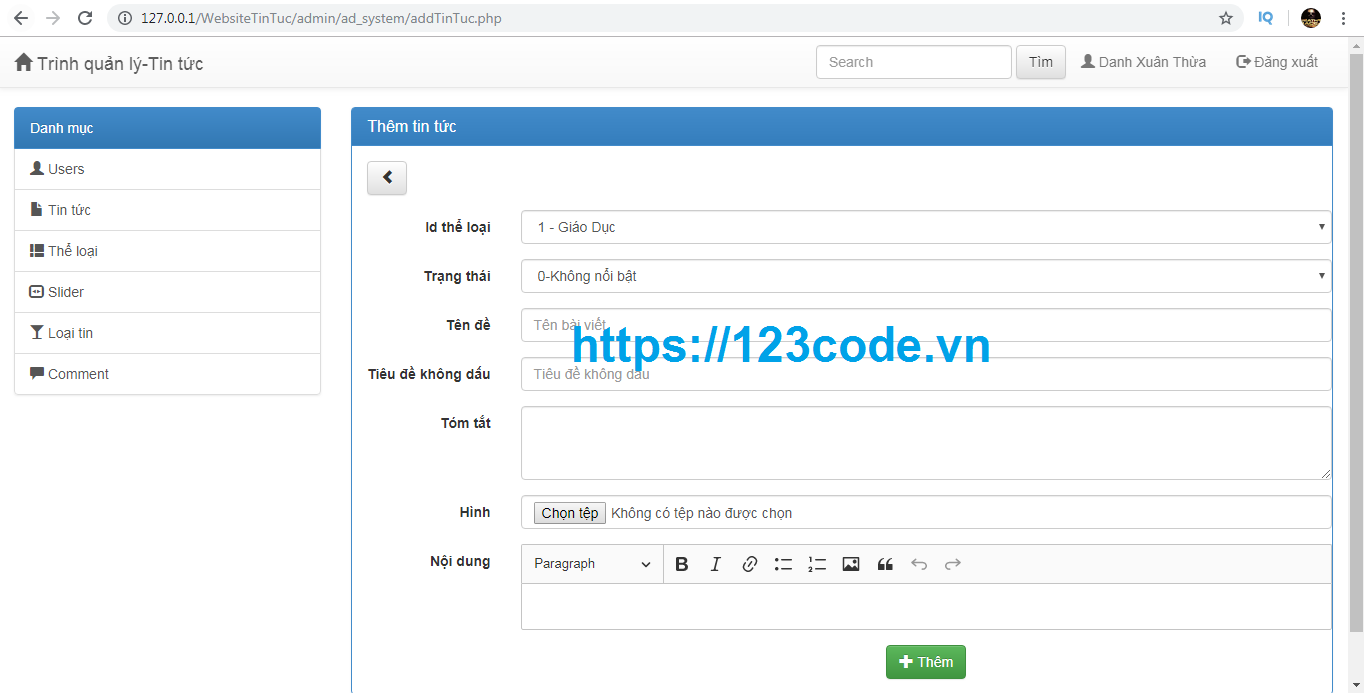 Full source code website tin tức php thuần chuẩn seo
