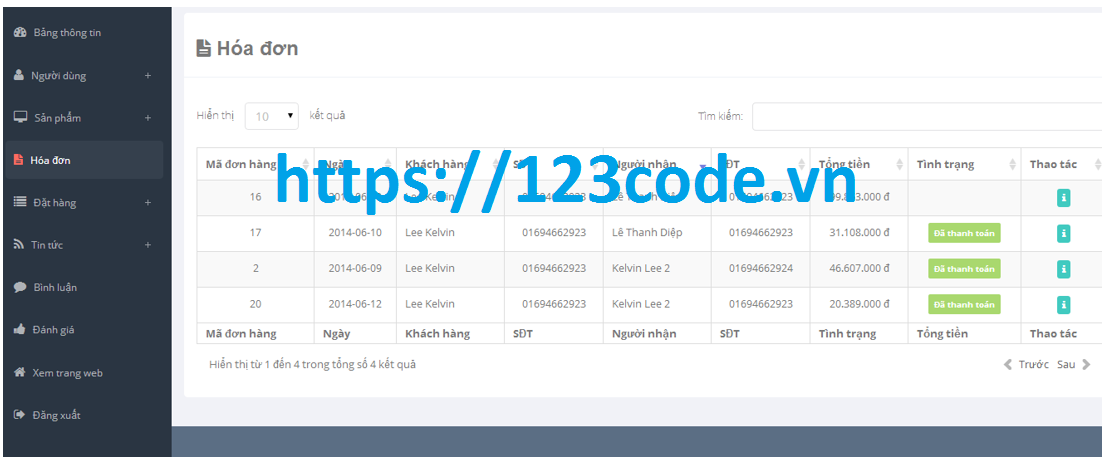 Source code kèm báo cáo tốt nghiệp website bán hàng PHP Framework Codeigniter 1