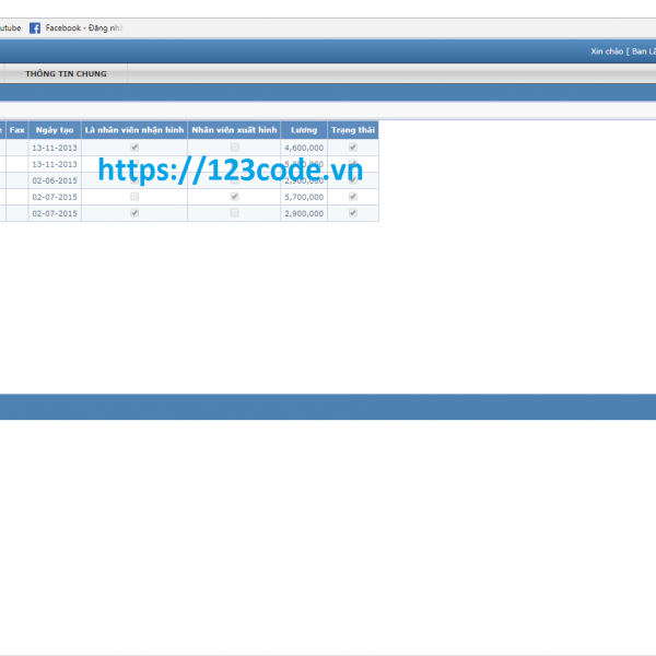 Source code quản lý nhân sự tiền lương php thuần