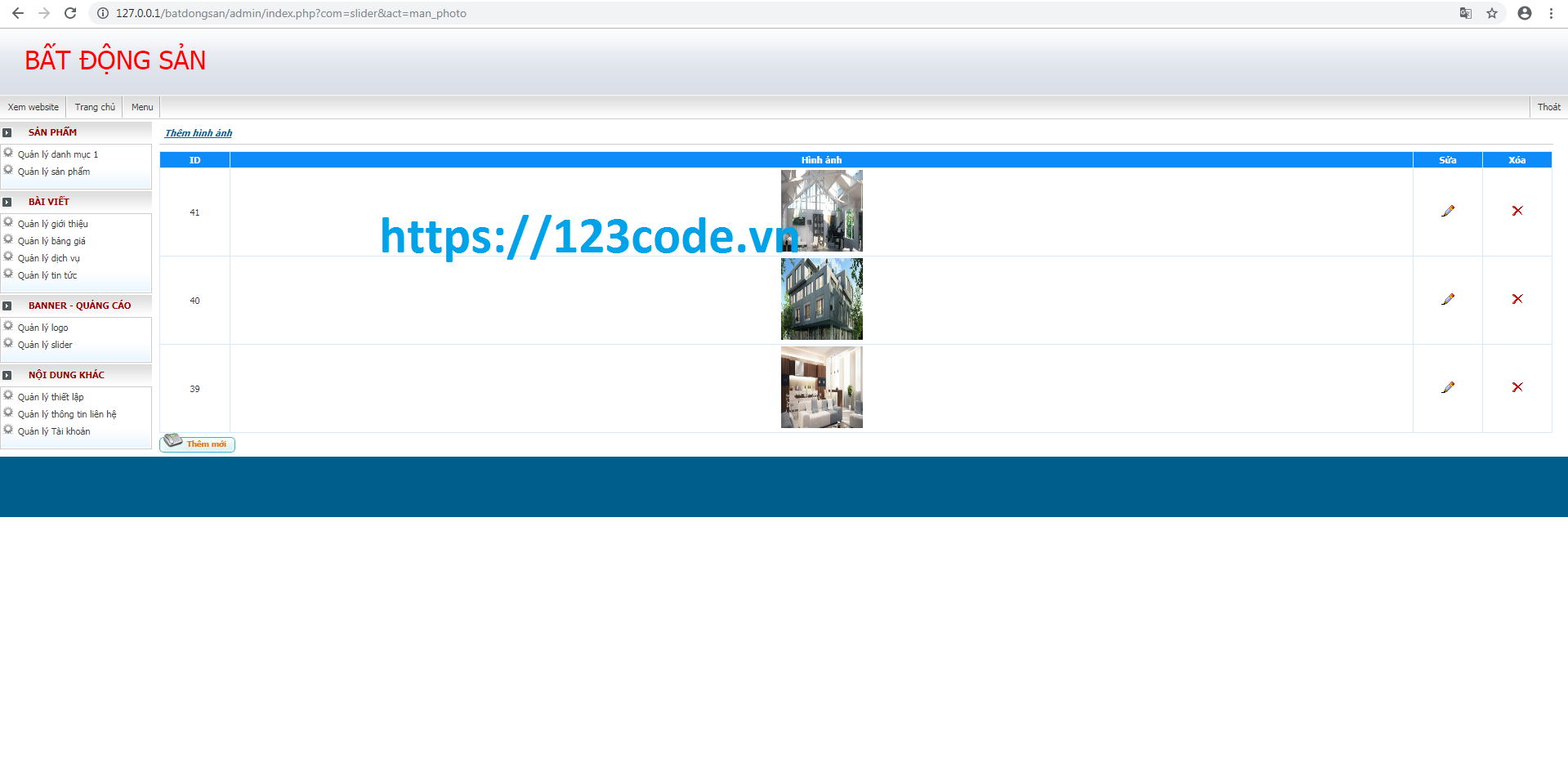 Source code website bất động sản php full database