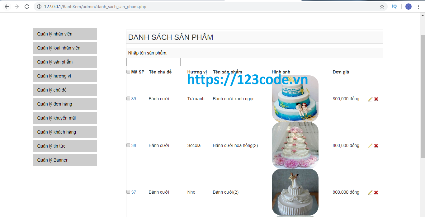 Chia sẻ source code website bán bánh sinh nhật php mvc full data