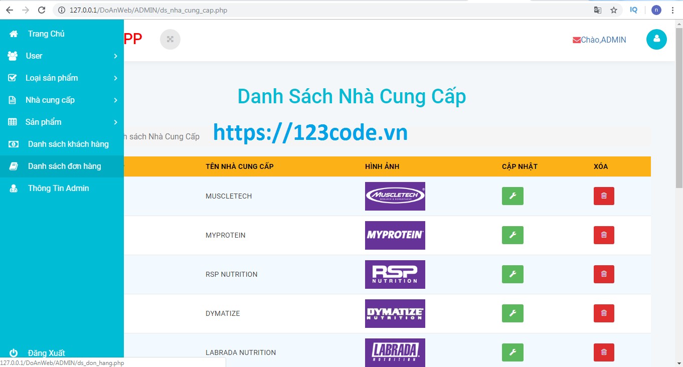 Chia sẻ source code website bán hàng php thuần full database 