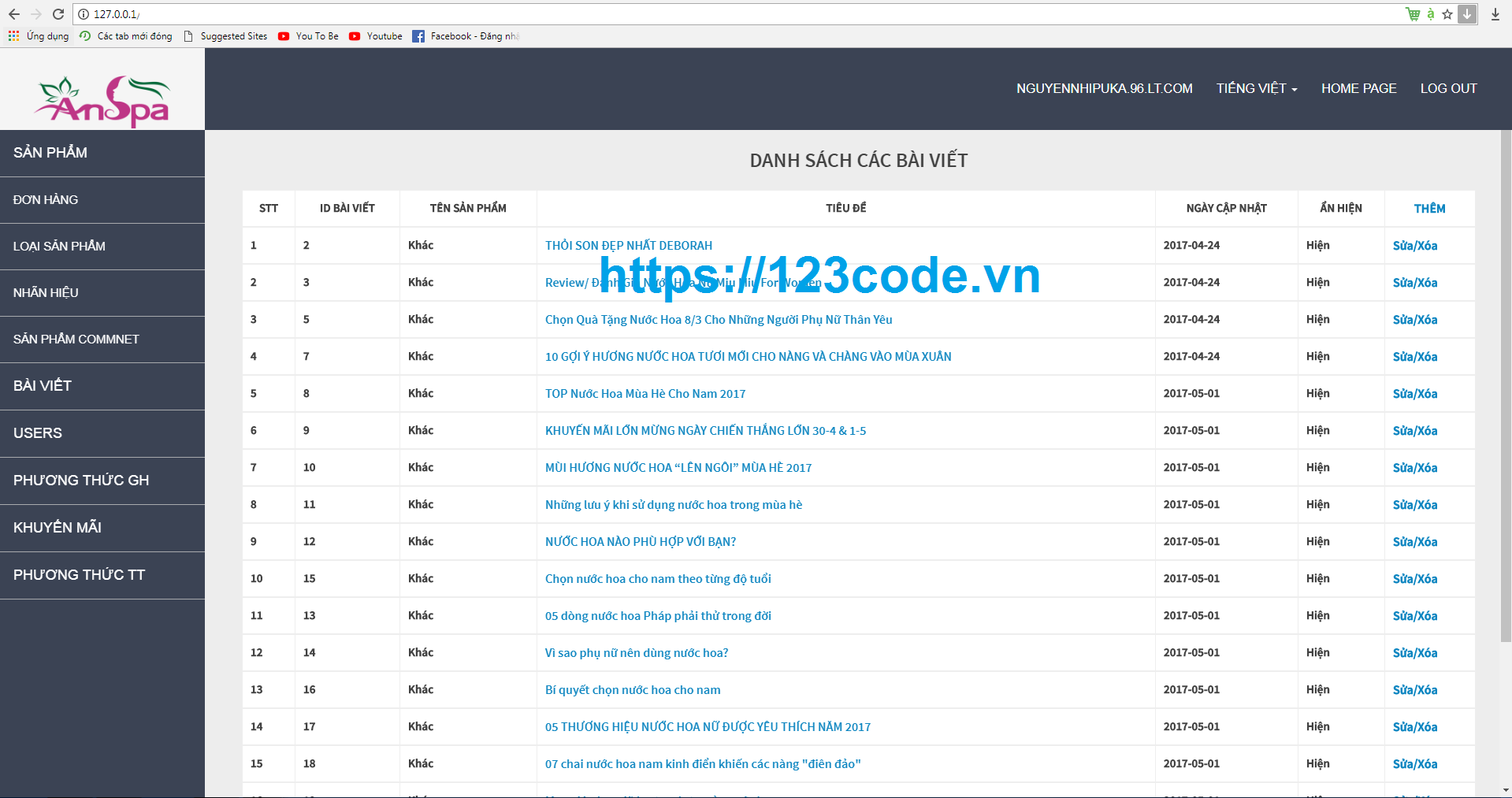 Share source code website bán hàng online php đầy đủ database