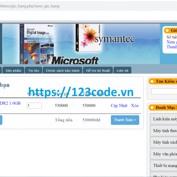 Tải code website bán hàng linh kiện php full database