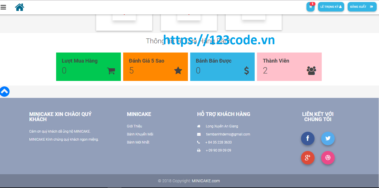 Tải source code website bán bánh php laravel full data