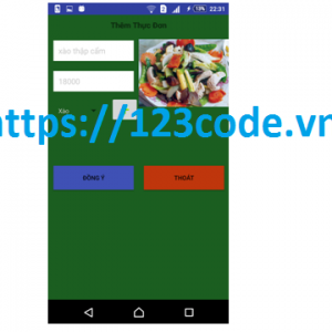 Báo cáo và source code app gọi món ăn java Android