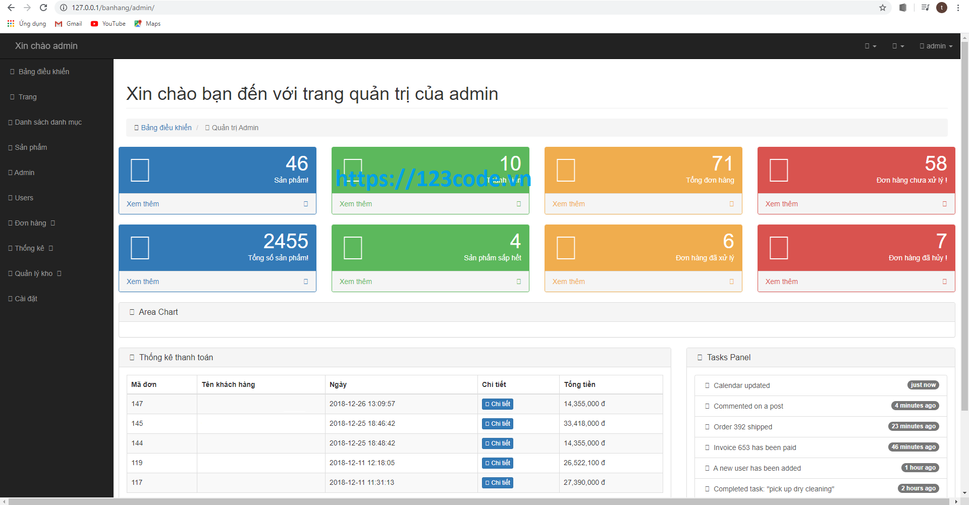 Tải source code website bán hàng máy tính php thuần có báo cáo