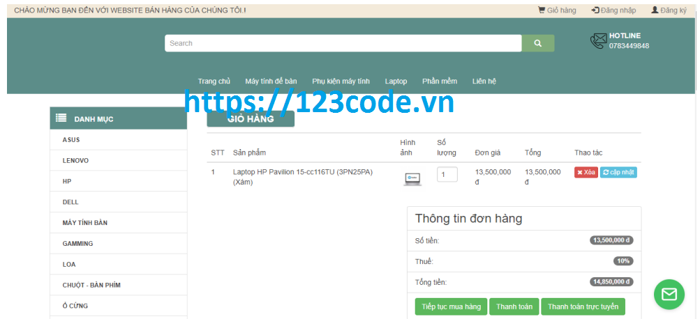 Source code đề tài web bán hàng thương mại điện tử php thuần có báo cáo