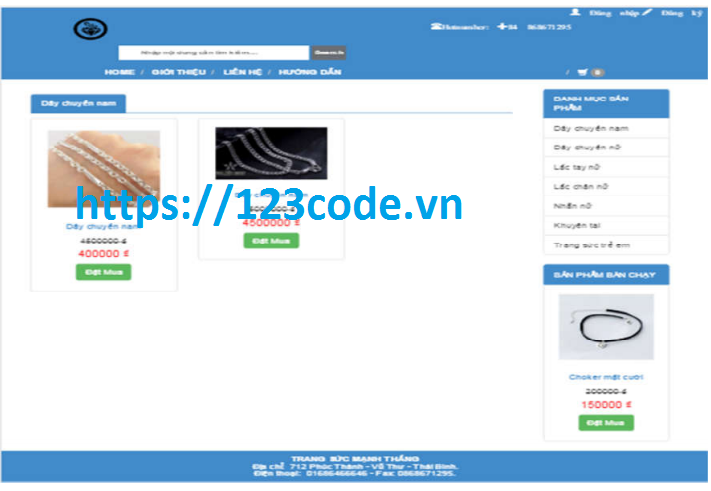 Tải source code đề tài website quản lý bán hàng đồ trang sức asp.net - mvc 5 có báo cáo