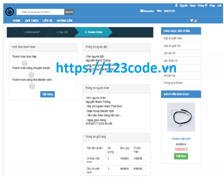 Tải source code đề tài website quản lý bán hàng đồ trang sức asp.net - mvc 5 có báo cáo