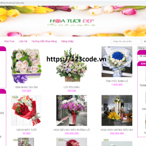 Tải miễn phí source code website bán hoa tươi php thuần đầy đủ chức năng