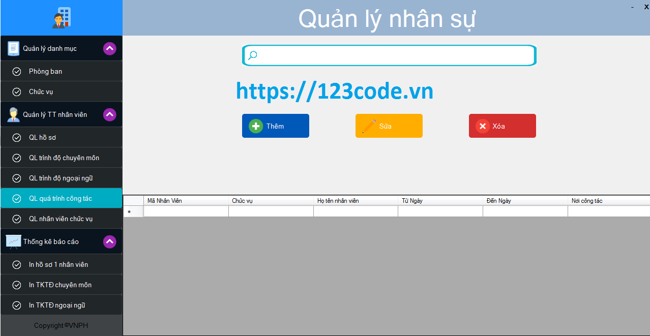 Tải source code quản lý nhân sự c# kết nối sql siêu hay