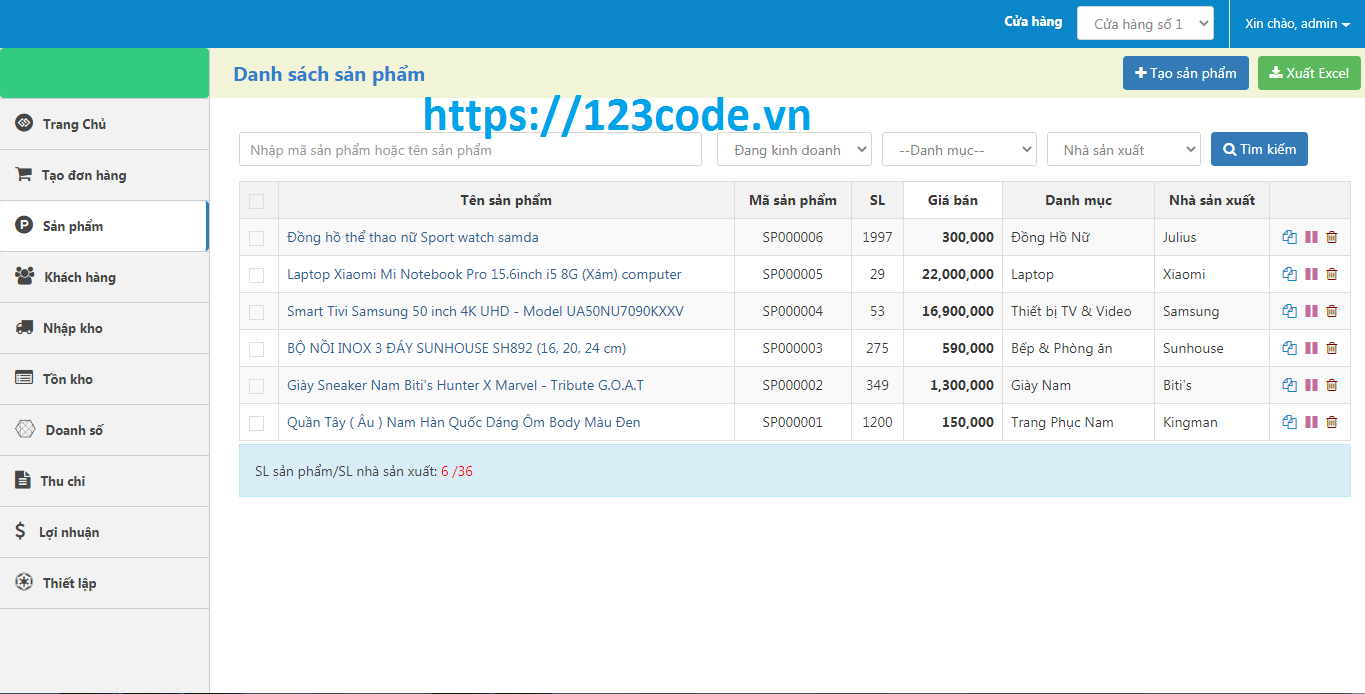 Share code phần mềm quản lý bán hàng php - codeigniter tải miễn phí