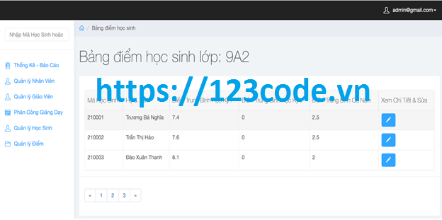 Share source code website quản lý điểm trường THPT php có báo cáo