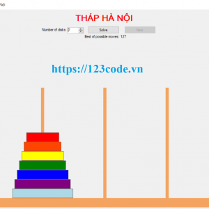 Share code mô phỏng bài toán tháp Hà Nội sử dụng giải thuật đệ quy c#