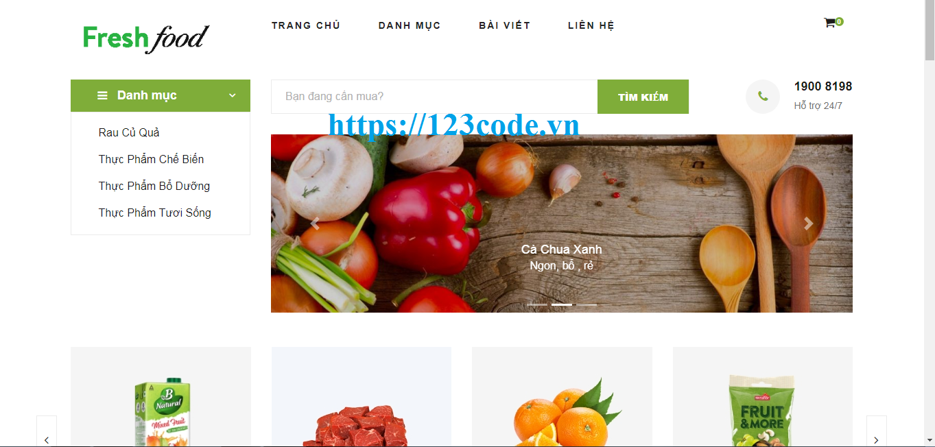 Share code website bán thực phẩm php - codeigniterv