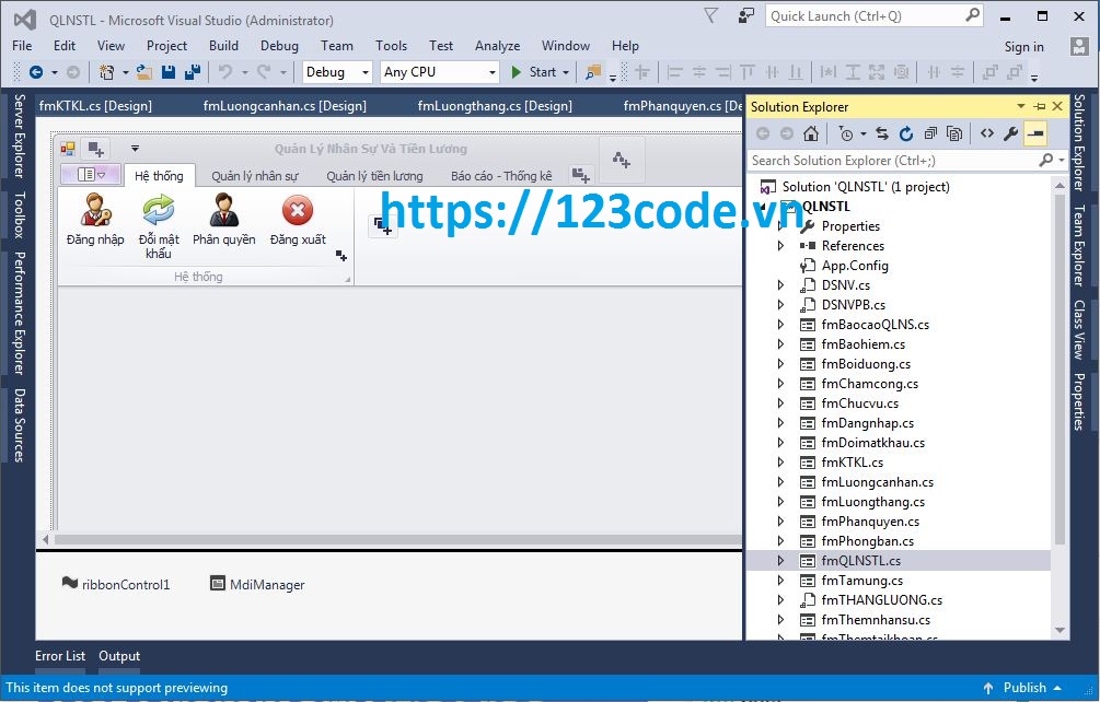 source code quản lý nhân sự và tiền lương c# sql server giao diện Devexpress
