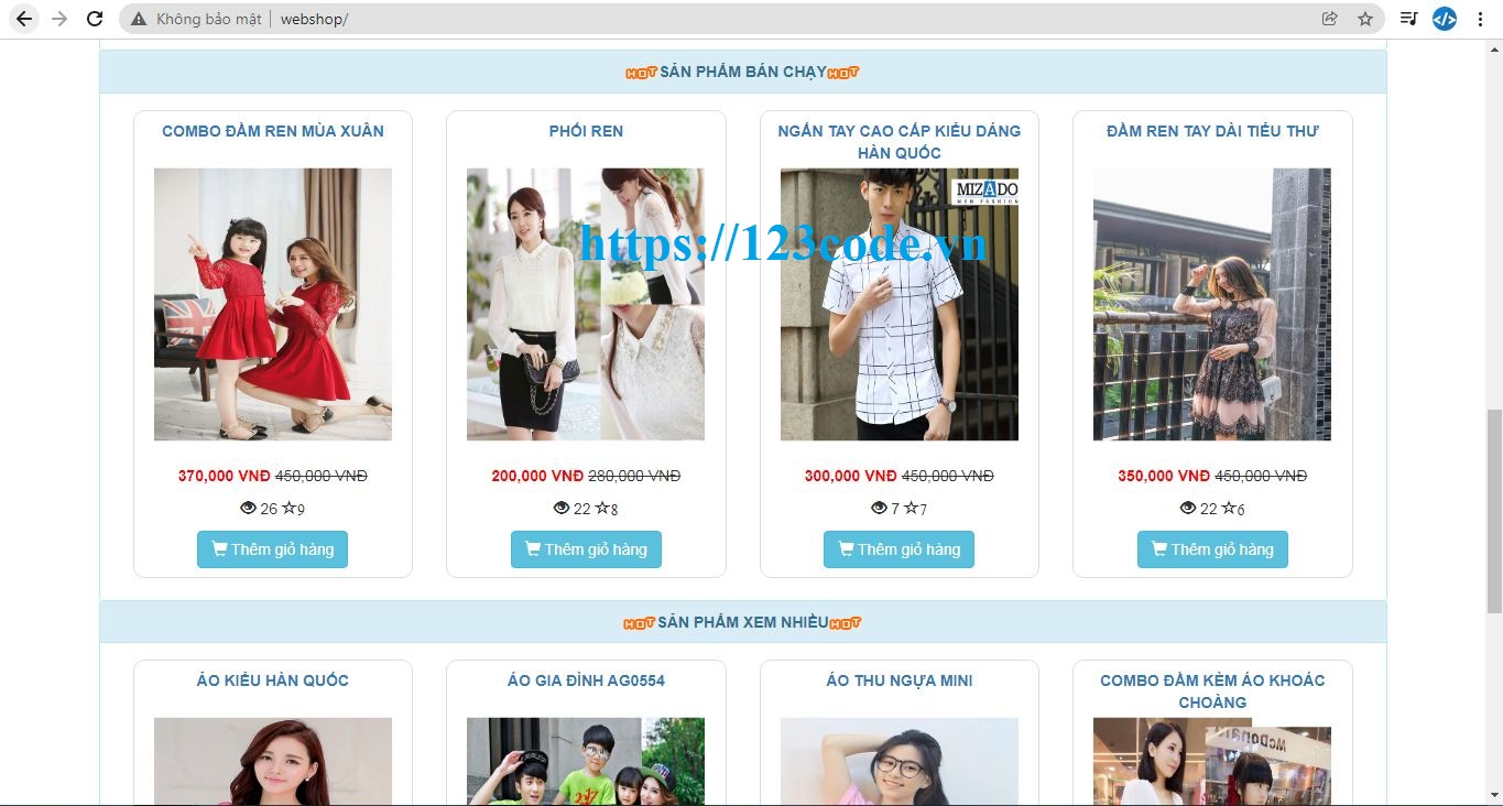 Code website bán hàng quần áo php CodeIgniter full chức năng
